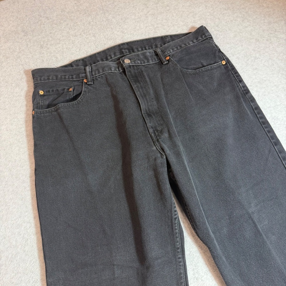 Levi 550 Relaxed Fit Jeans Mens 42x30 Black Denim 5-Pocket Classic Black Tab